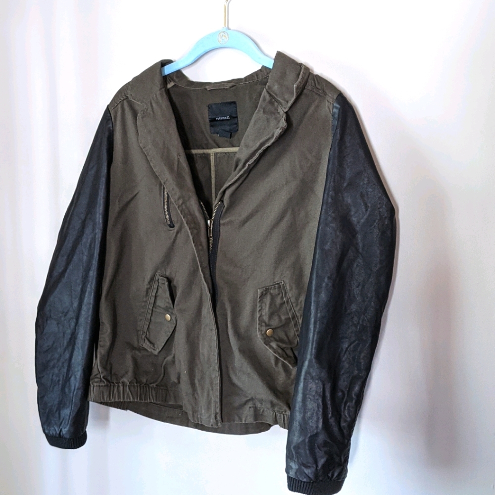 Olive green bomber jacket